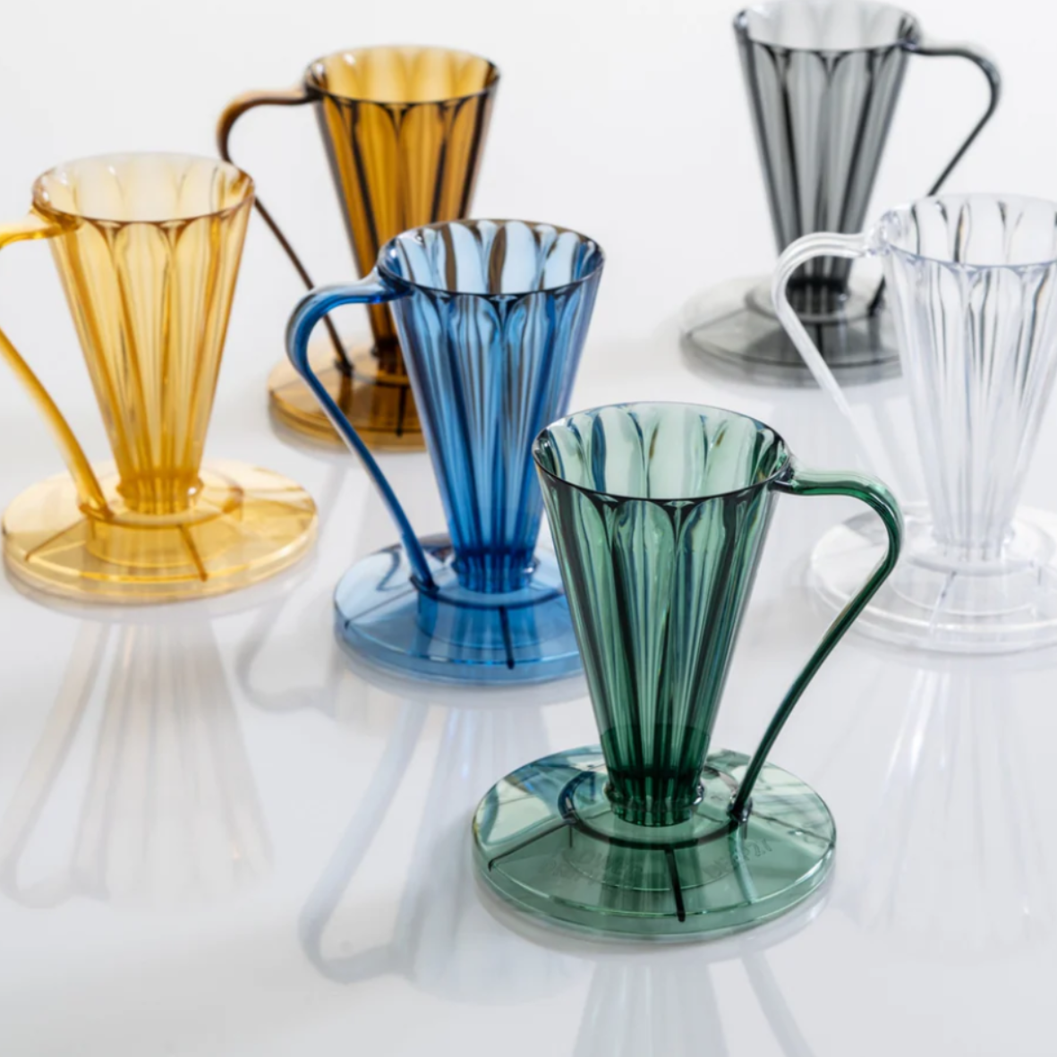 CAFEC - FLOWER DRIPPER DEEP 27 - CLEAR DARK GREEN