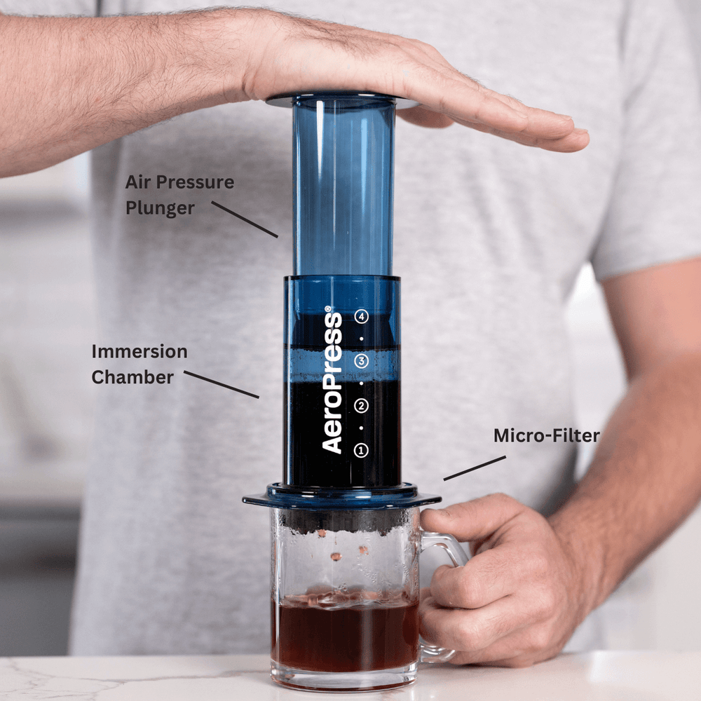 AeroPress Coffee Maker - Clear Blue -