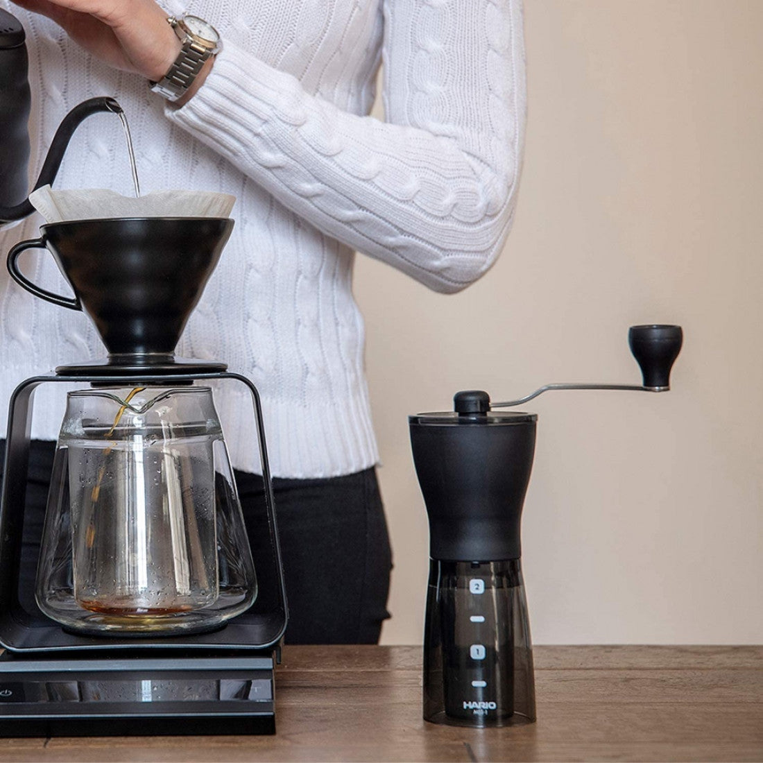 Hario Ceramic Coffee Mill Mini-Slim Plus
