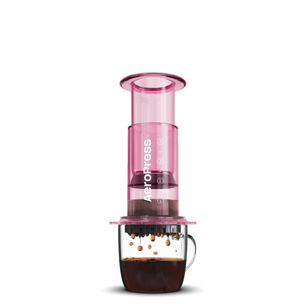 AeroPress Coffee Maker - Clear Pink -