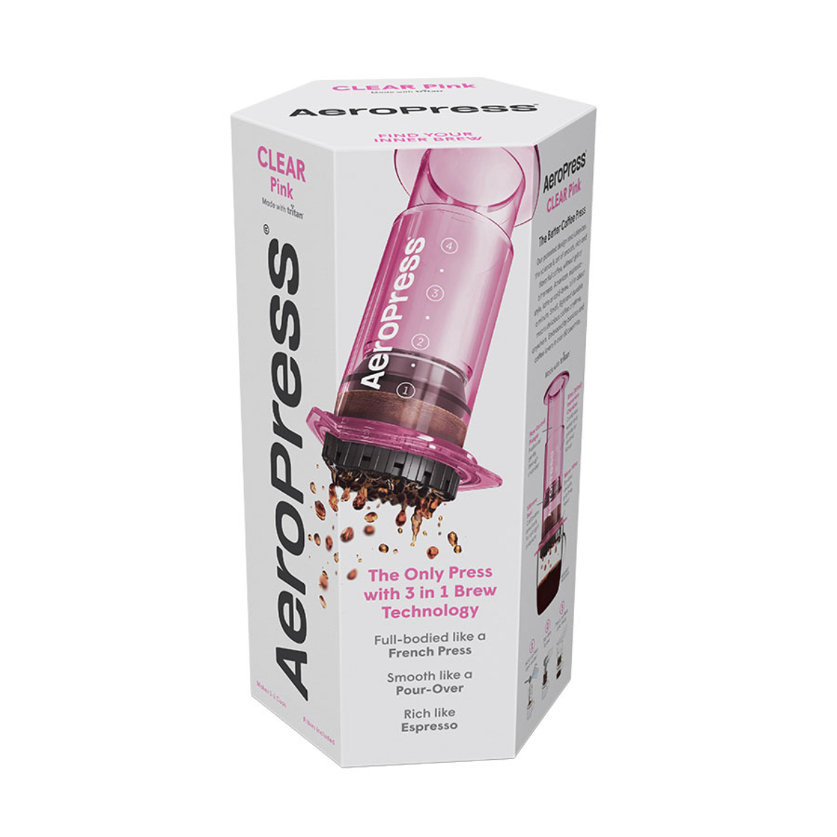 AeroPress Coffee Maker - Clear Pink -