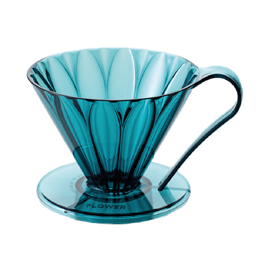 CAFEC Tritan Flower Dripper – Cup 4 – Clear Aqua Blue